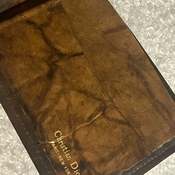 CHRISTIAN DIOR 🔥VINTAGE WALLET GLOVE STEER STUNNING PATINA - Picture 8 of 15